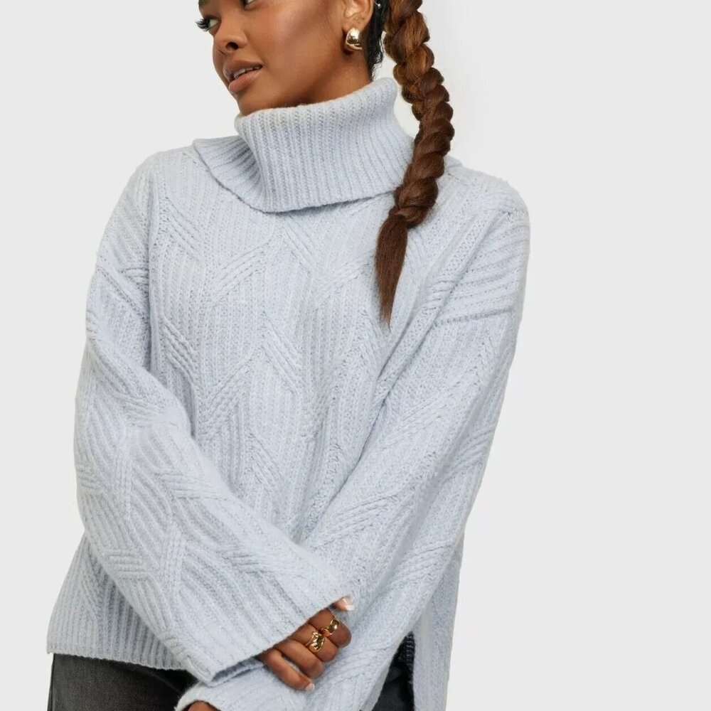 SAMSOE SAMSOE Women Kei turtleneck 11250 Color Gray Dawn Size Medium - Picture 1 of 14